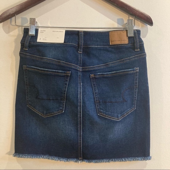 AMERICAN EAGLE  Sz 2 High Rise Mini Denim Jean Skirt Mid-Wash - Picture 7 of 14